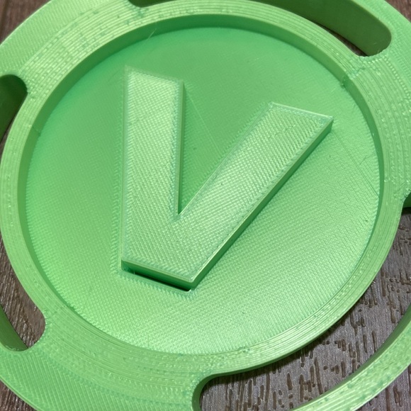 Neon lime green 3D printed V Buck Mega Coin - Picture 5 of 5